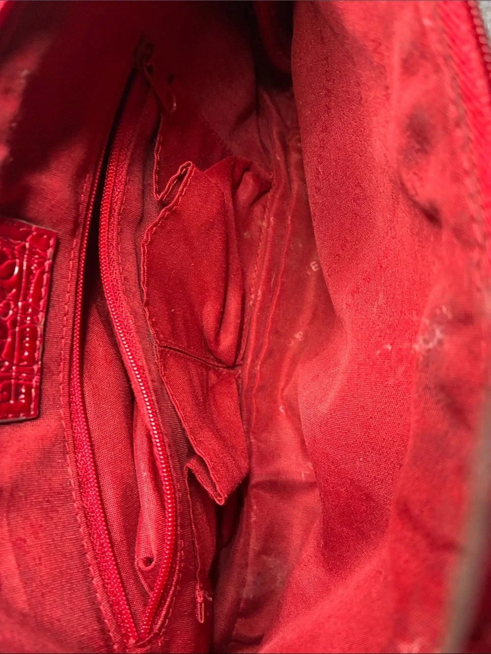 New York & Company Red Croc-Embossed Shoulder Bag with Buckle Accent - Picture 4 of 6